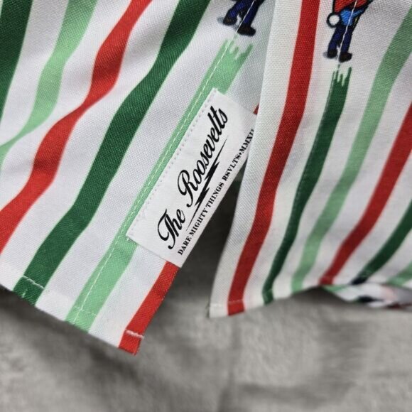 NWT Men's The Roosevelts RSVLTS Bob Ross Christmas Button Down Shirt Sz Large - Picture 9 of 13